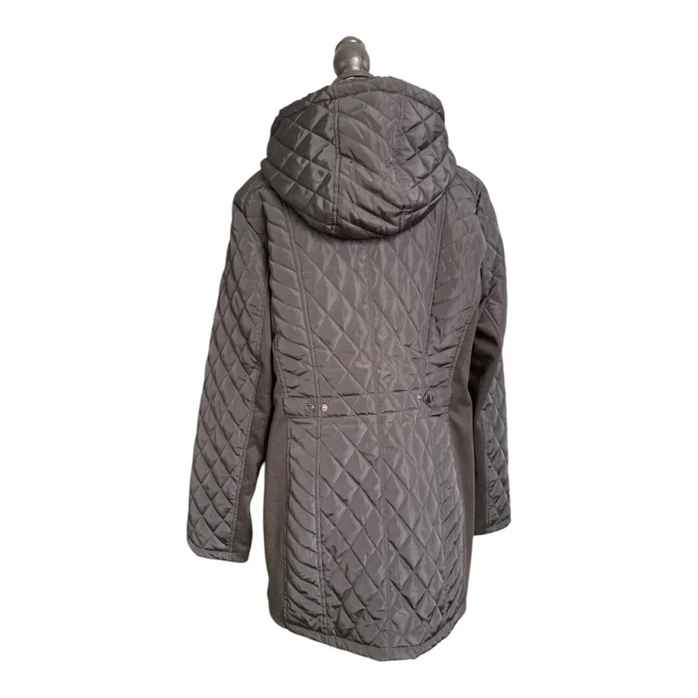 ▪️Sebby Collection Black Quilted Jacket with Detachable Hood▪️ - Picture 3 of 9